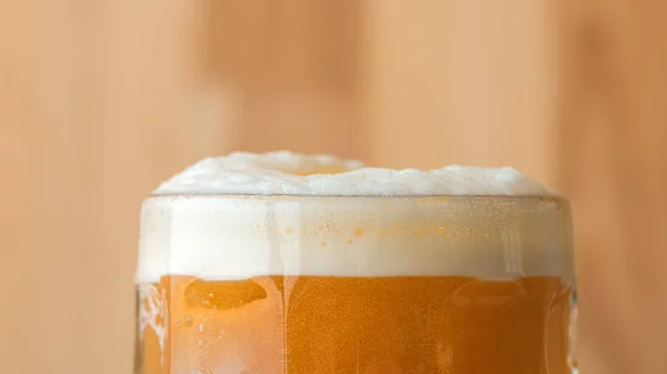 Beer head or collar, frothy foam on top of beverage — Stock Photo, Image