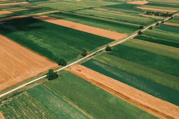 栽培風景の美しい田園地帯パッチワークパターン — ストック写真