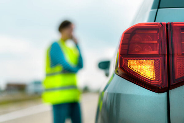 Vehicle breakdown on the road