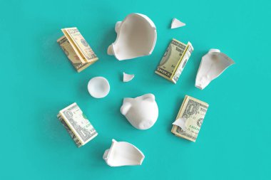 Kırık domuz para banka dolar