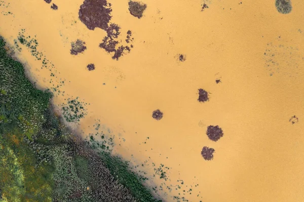 Dron Pov Dan Taşrayı Nehri Basmış Sırbistan Voyvodina Ilindeki Tamis — Stok fotoğraf