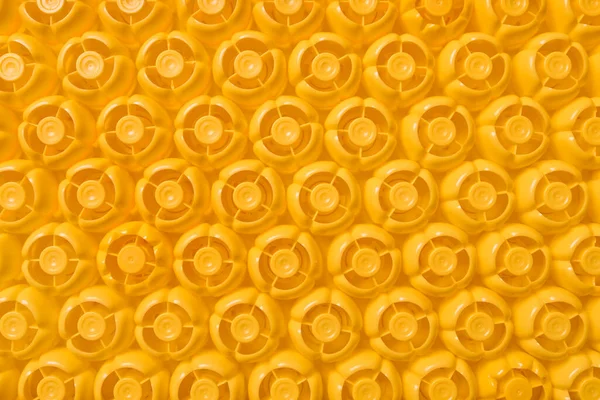 Patrón Vista Superior Tapas Botellas Plástico Amarillo Como Fondo —  Fotos de Stock