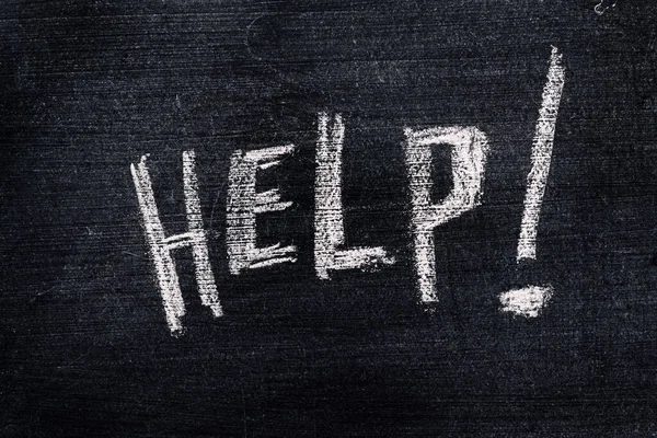 Help Message Written Chalk School Blackboard Cry Help — Stock Photo, Image