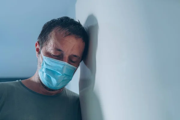 Kanda Oksijen Yetersizliğinden Kaynaklanan Baş Ağrısı Yorgunluk — Stok fotoğraf