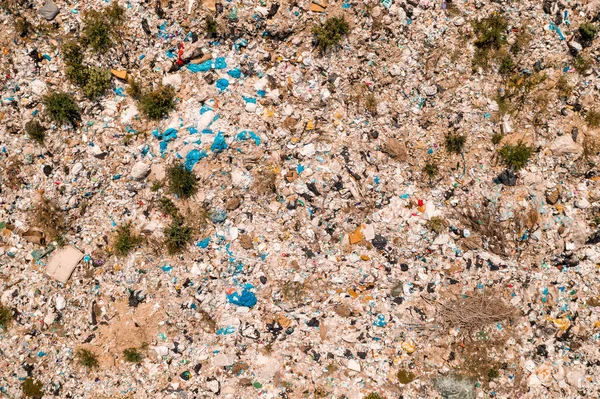 Luftaufnahme Der Mülldeponie Von Drohne Pov Entsorgung Von Abfällen — Stockfoto