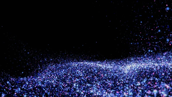 Lila Sternenstaubpartikel Auf Schwarzem Hintergrund Computergeneriertes Bild — Stockfoto
