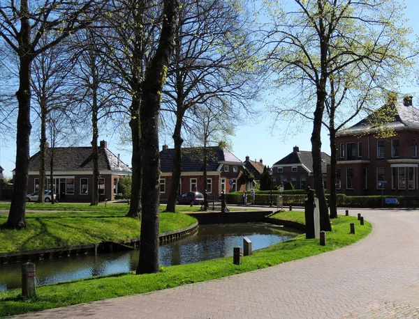 Centrale Straat Stad Spijk Nederlandse Provincie Groningen Nederland — Stockfoto