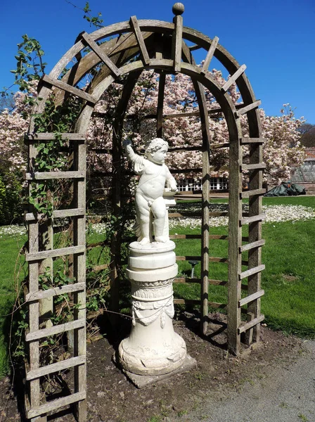 Decorative Arch Sculpture Park Medieval Castle Menkemaborg Kingdom Netherlands — Stock Photo, Image