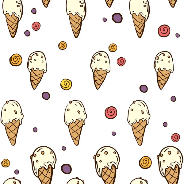 아이스크림 배경에 패턴입니다 일러스트 — 스톡 벡터