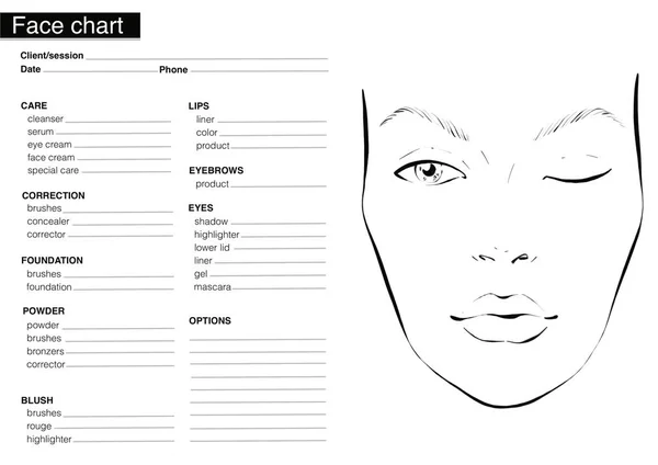 women face chart in black and white