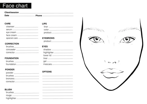 women face chart in black and white
