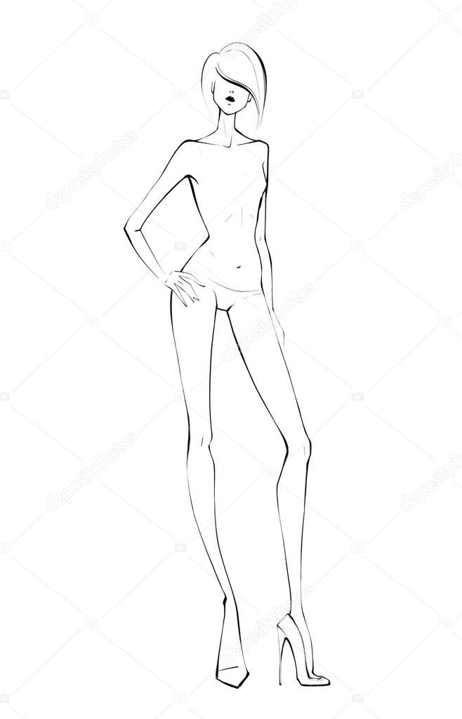 women body chart in black and white