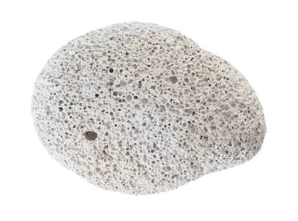Trovata pietra pomice naturale isolata su bianco . — Foto Stock