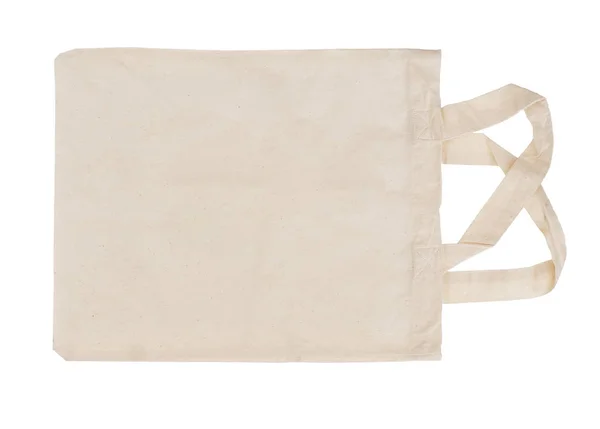 Многоразовая, пригодная для вторичной переработки ткань сумка для покупок, изолированная на белом. Для экологически чистых, зеленых потребителей . — стоковое фото