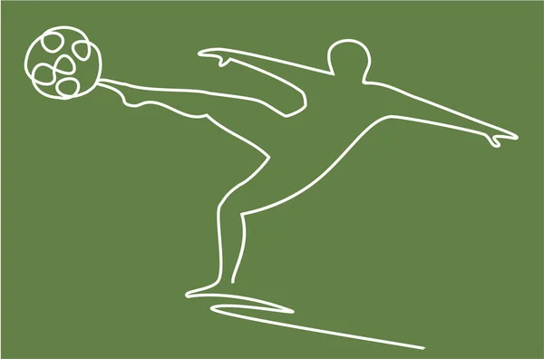 Joueur Football Abstrait Une Ligne Dessin — Image vectorielle