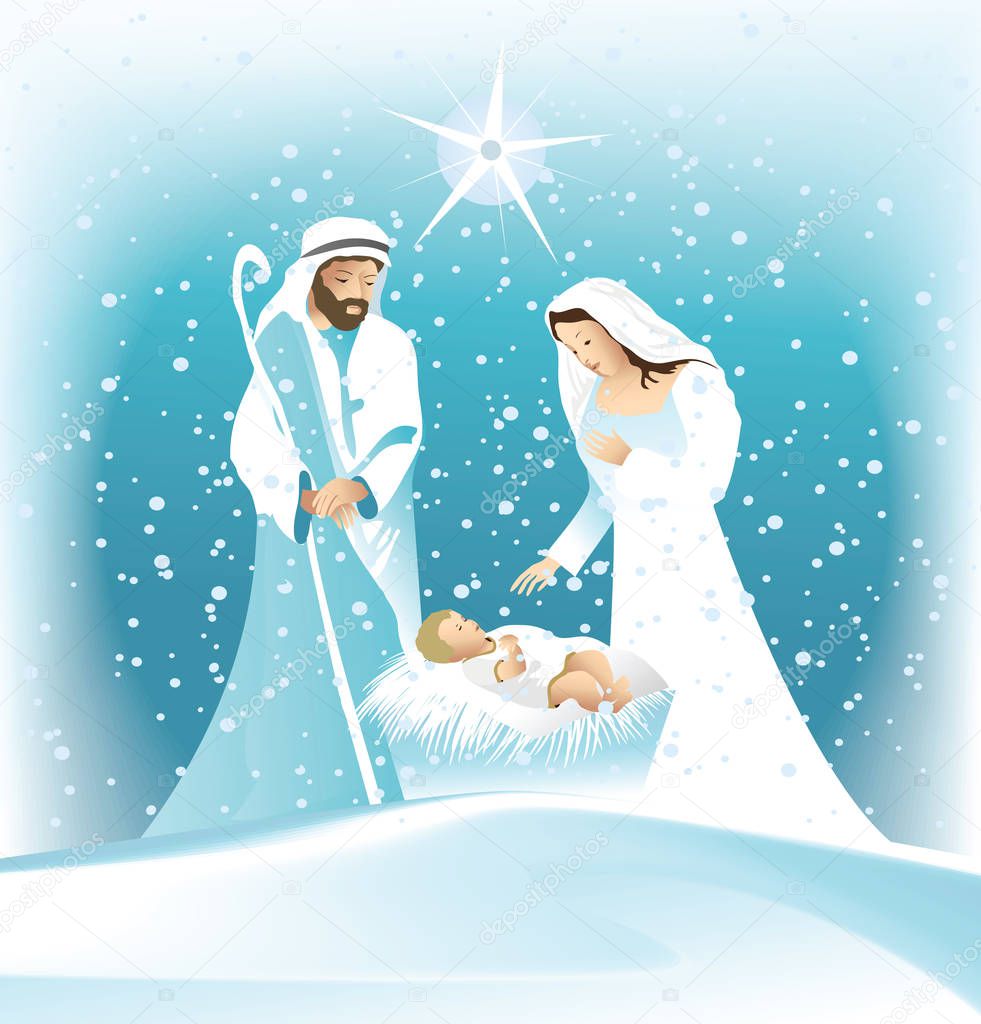 Nativity scene with Holy Family