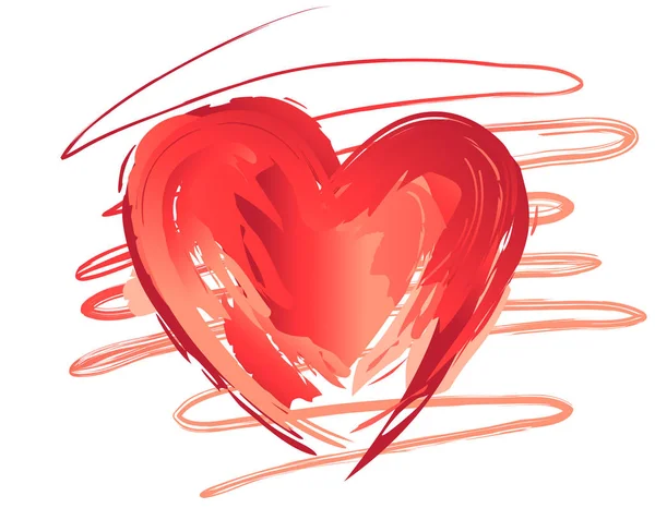 Пензлем Пофарбоване Серце Векторне Зображення — стоковий вектор