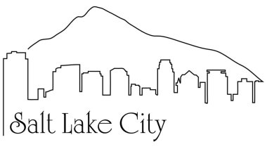 Salt Lake City çizim için bir arka plan ile cityscape