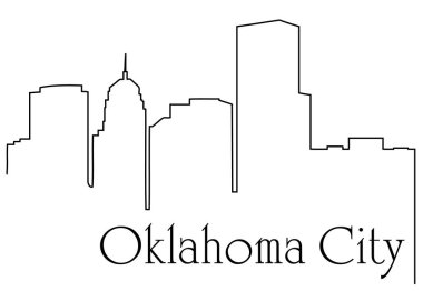 Oklahoma City bir çizim için arka plan ile cityscape