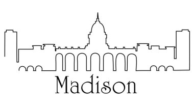 Madison şehir bir çizim için arka plan ile cityscape
