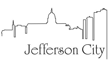 Jefferson City şehir bir çizim için arka plan ile cityscape