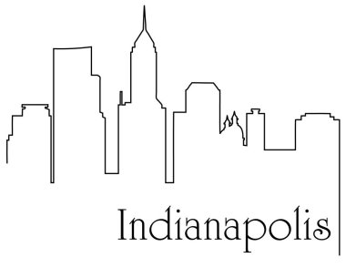 Indianapolis şehir bir çizim için arka plan ile cityscape