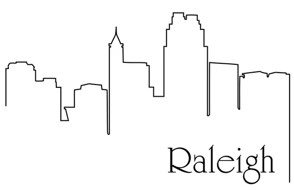 Raleigh City One Line Drawing Abstract Background Cityscape — Stock Vector