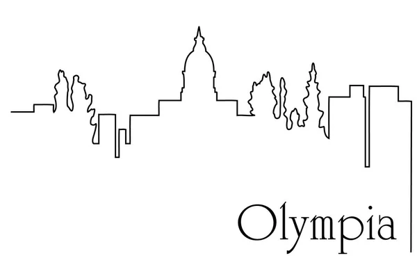 Olympia Miasto Jedna Linia Rysunek Streszczenie Tło Gród — Wektor stockowy