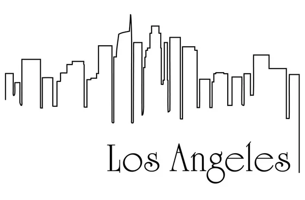 Los Angeles Cidade Uma Linha Desenho Abstrato Fundo Com Paisagem — Vetor de Stock