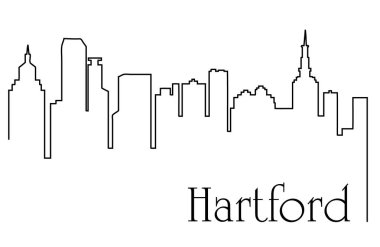Hartford şehir bir çizim için arka plan ile cityscape