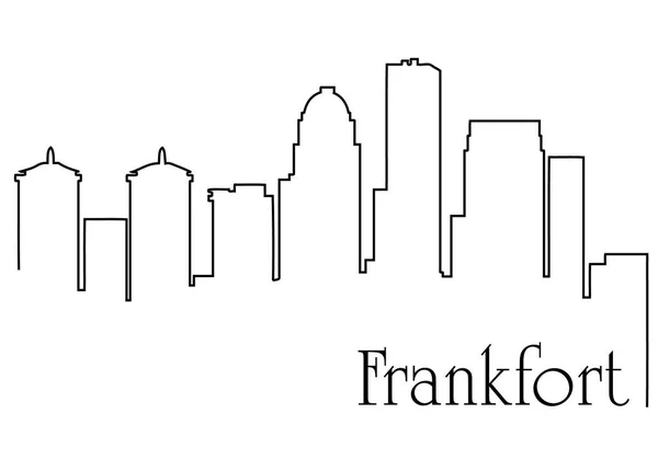 Frankfort Cidade Uma Linha Desenho Abstrato Fundo Com Paisagem Urbana — Vetor de Stock