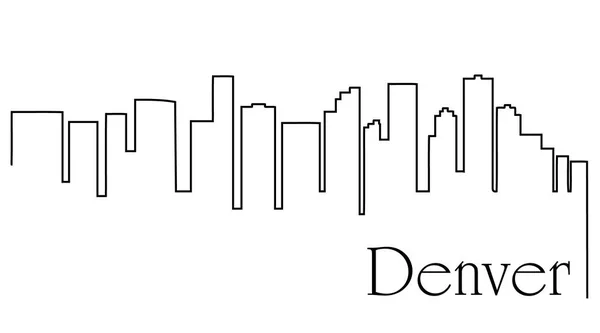 Denver Cidade Uma Linha Desenho Abstrato Fundo Com Paisagem Urbana — Vetor de Stock