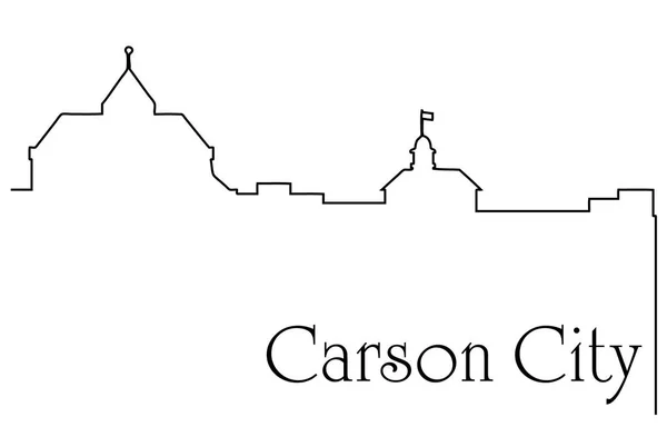 Carson City Una Línea Dibujo Fondo Abstracto Con Paisaje Urbano — Vector de stock