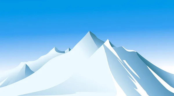 Paisaje Invernal Con Altas Montañas — Vector de stock