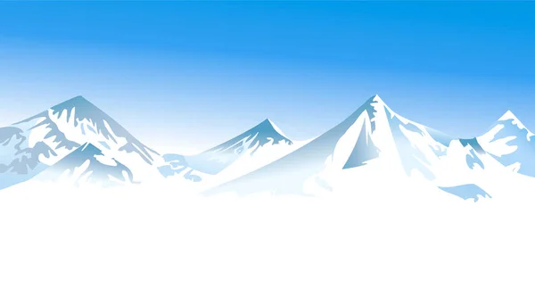 Paisaje Invernal Con Altas Montañas — Vector de stock