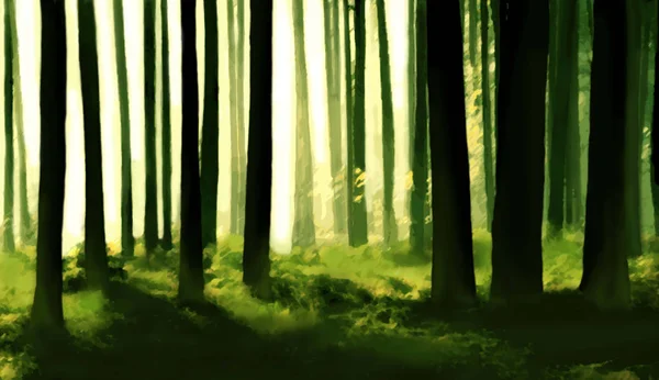 Forest Nature Abstract Illustration Trees — Stock Photo, Image