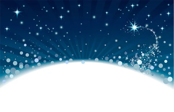 Weihnachten Abstrakten Hintergrund Mit Schnee Und Sternen — Stockvektor