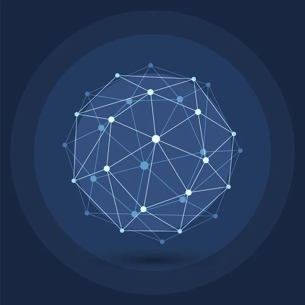 クラウド ・ コンピューティングとネットワークの概念の抽象的なグローバル デジタル接続、技術背景、独創的なデザイン要素テンプレート — ストックベクタ