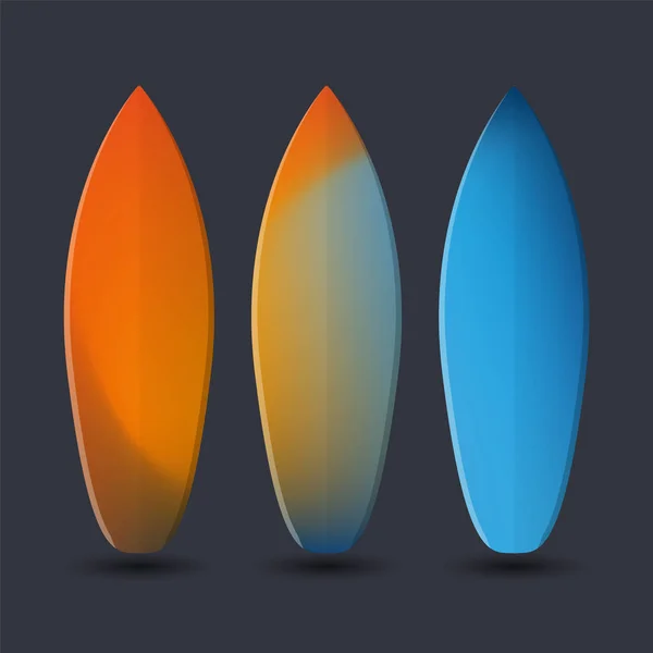 Дизайн векторных досок для серфинга с разноцветными абстрактными размытыми паттернами — стоковый вектор