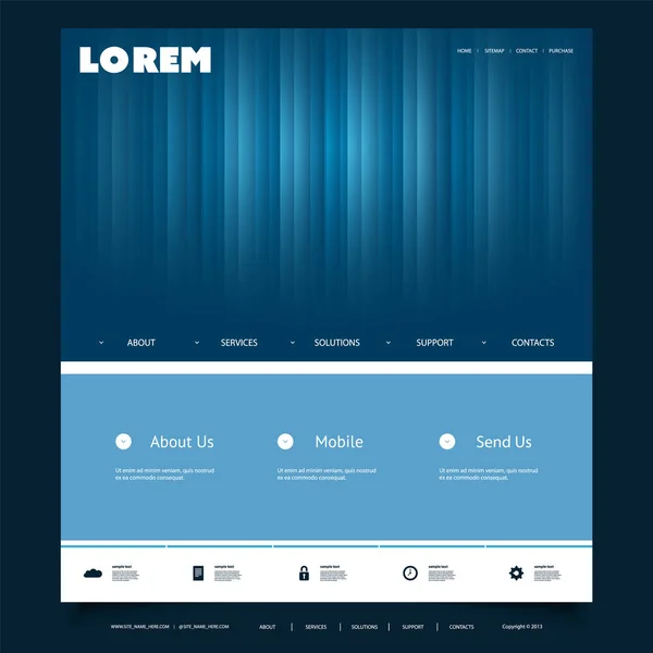 Sjabloon van website-ontwerp voor uw bedrijf met kleurrijke gestreepte patroon — Stockvector