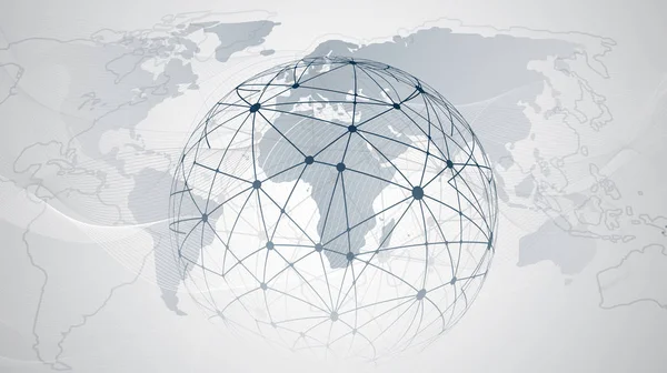 Küresel ağ ve bulut bilgisayar tasarım konsepti ile dünya ve Dünya Haritası - dijital ağ bağlantıları, teknolojik altyapı