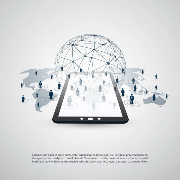 Netzwerke - Geschäftsverbindungen - Social Media Konzeptgestaltung — Stockvektor