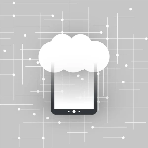 Cloud Computing Design Concept con Tablet PC - Connessioni di rete digitali, Sfondo tecnologico — Vettoriale Stock