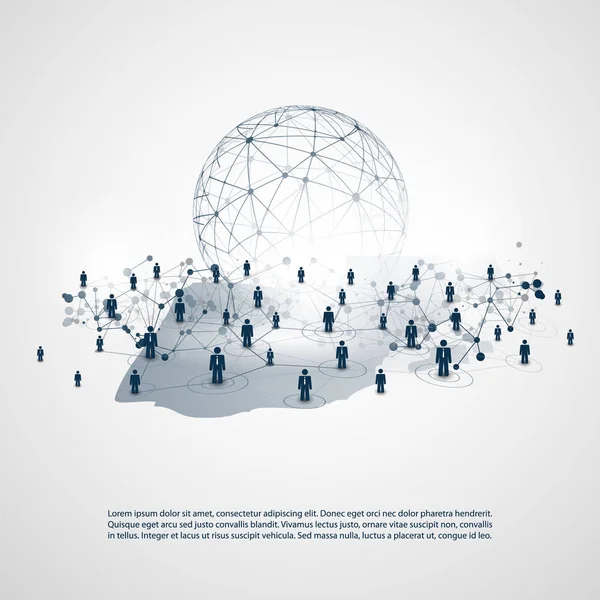 ネットワーク ビジネス接続 - ソーシャル メディア コンセプト デザイン - イベリア半島 — ストックベクタ