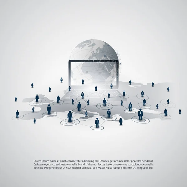 Réseaux - Business Connections - Social Media Concept Design - Europe — Image vectorielle