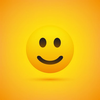 Emoji - sarı arka plan üzerinde basit mutlu ifade - vektör tasarımı gülümseyen