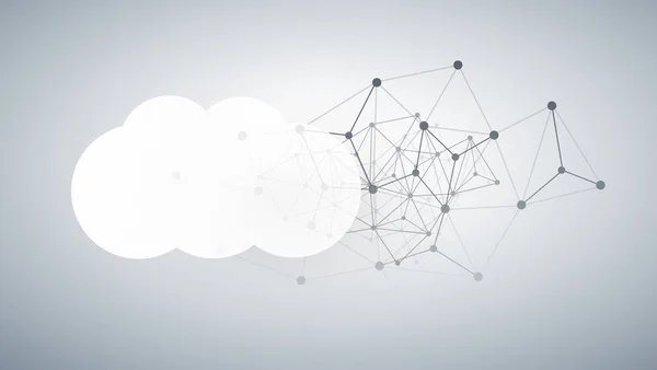 Cloud Computing Design Concept - Connessioni digitali, Sfondo tecnologico con rete Mesh — Vettoriale Stock