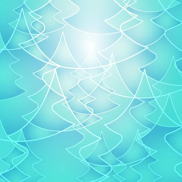 Abstracte heldere kerstboom contouren patroon achtergrond - Cover, kop- of Greeting Card ontwerpsjabloon — Stockvector