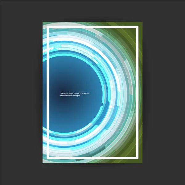 Abstract kleurrijk moderne stijl patroon futuristische technologie Cover Design met ronde concentrische geometrische vormen - toepassing voor borden, Posters, Banners, Flyers — Stockvector