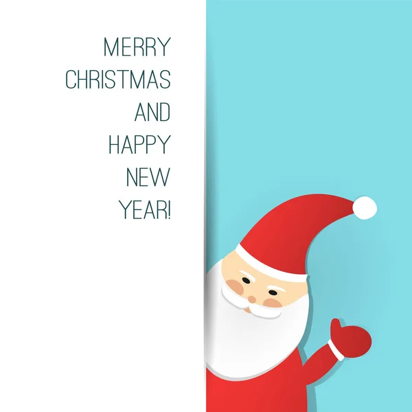 Veselé Vánoce, šťastný nový rok blahopřání Design šablony s Santa Claus — Stockový vektor